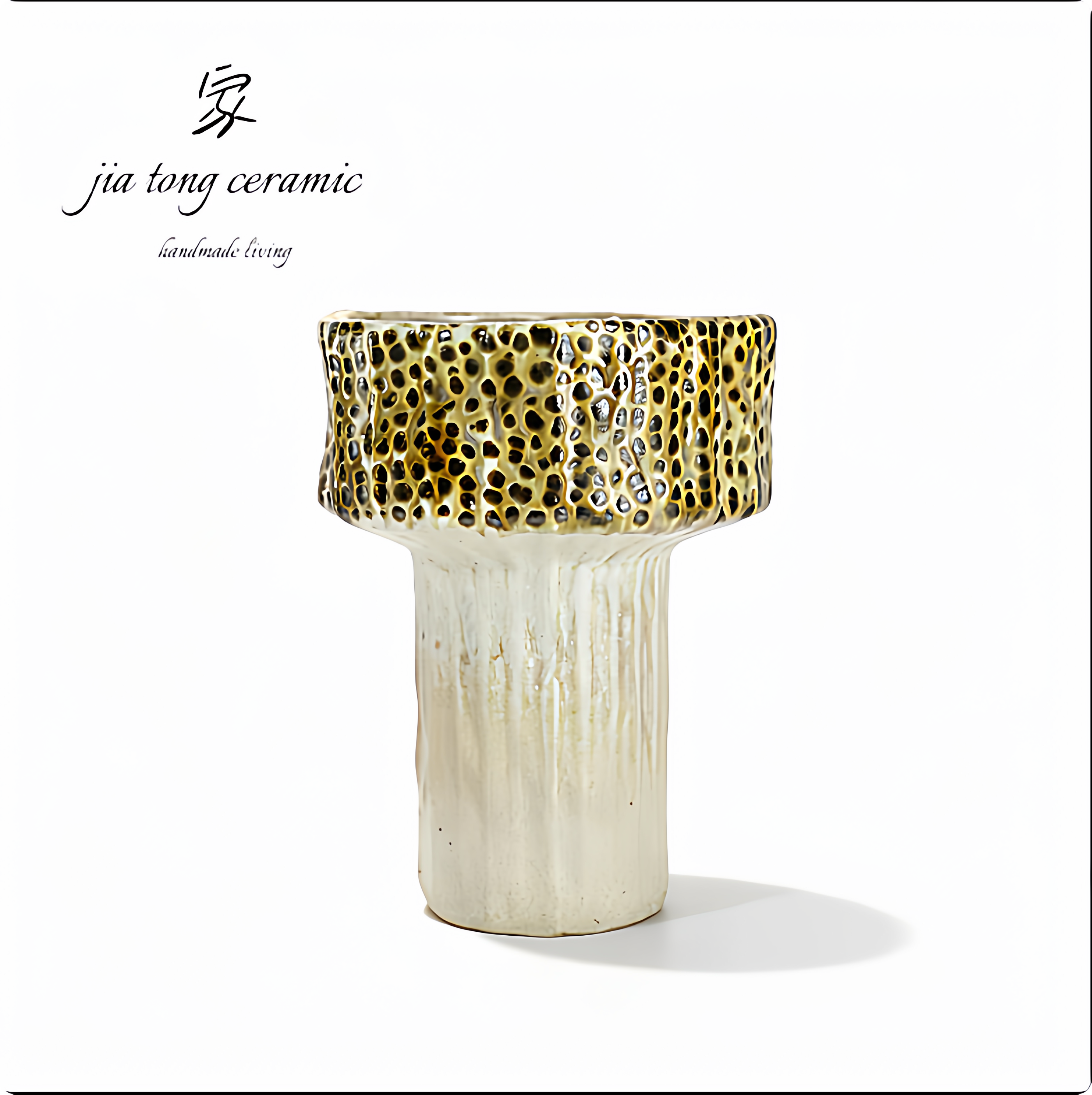 Modern simple ceramic vase leopard print tunic column home decoration ornament light luxury flower arranger