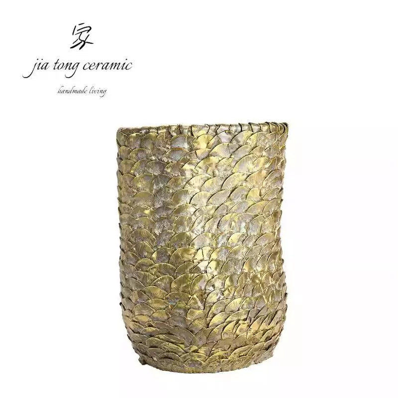 Nordic light luxury handmade ceramic vase creative ornaments living room decorations white vase