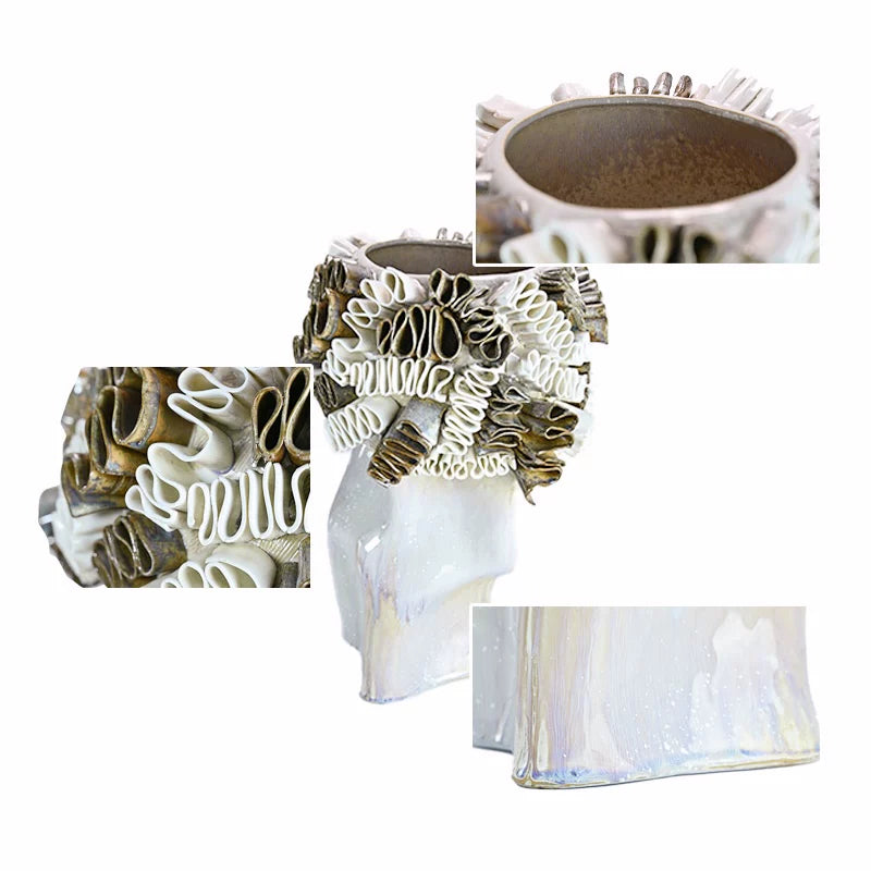 Modern art wabi-sabi style handmade ceramic vase sales office model room living room entrance cabinet sculpture decoration