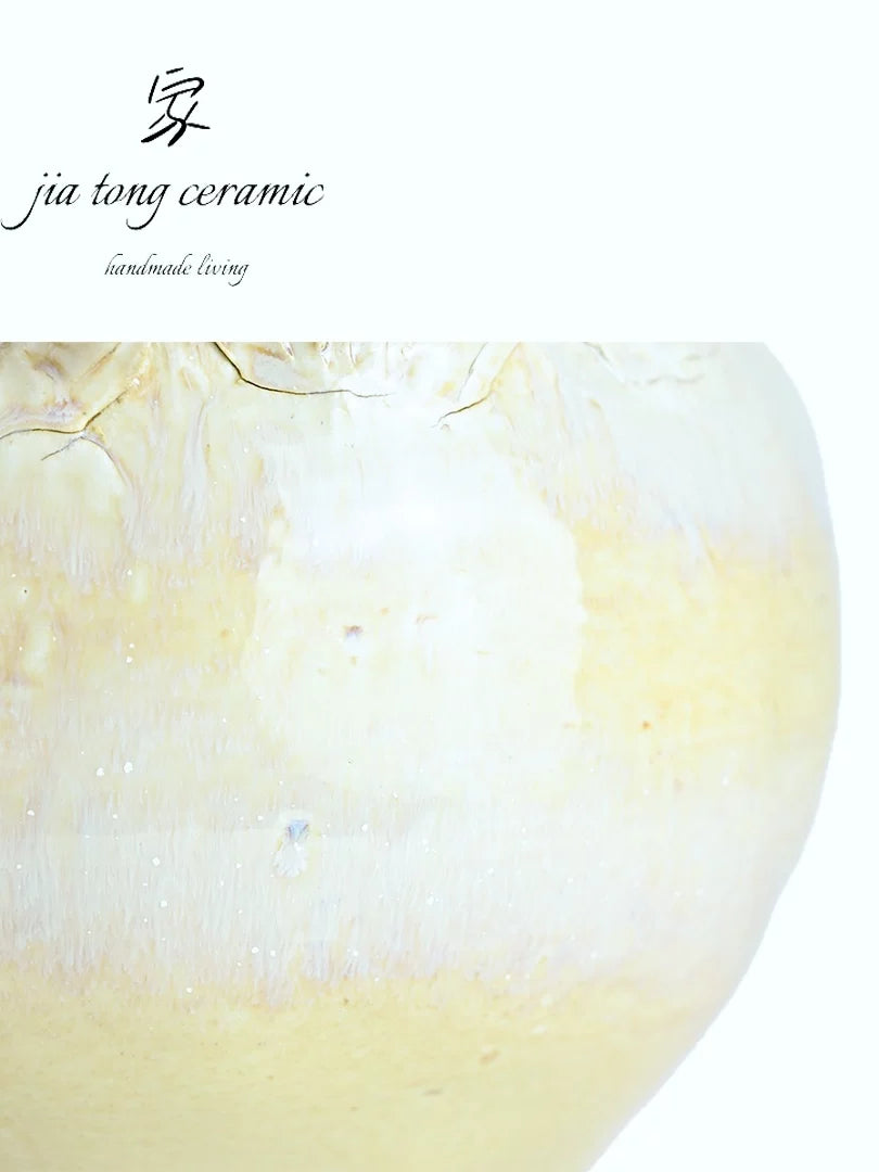 Jingdezhen ceramic vase white irregular wavy mouth home decoration ornament high-end