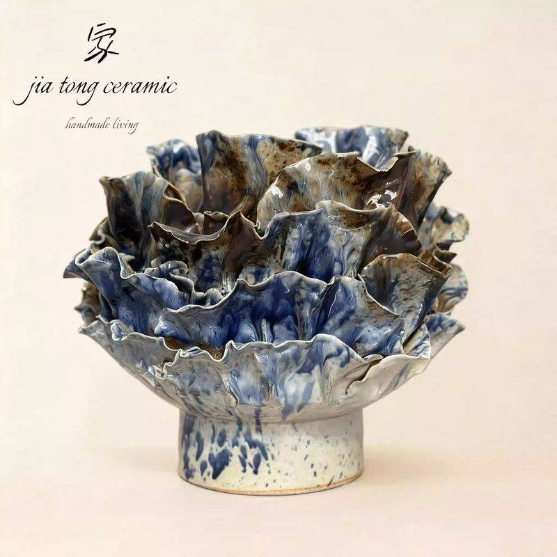Nordic light luxury handmade ceramic vase creative ornaments living room decorations white vase