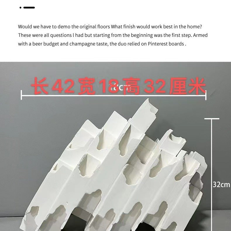 Jingde simple art, color-blocking, nest-shaped ceramics, square tubes, flowers, soft decorations, model rooms, sculpture ornaments